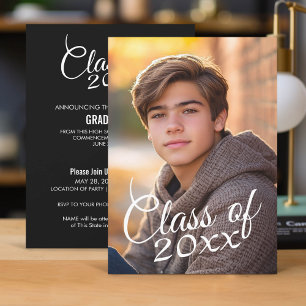 Vertical Photo Graduation Announcement Invitation