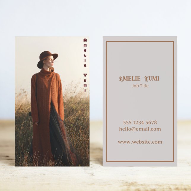  Vertical Photo Photography Vintage Writer  Business Card (Creator Uploaded)