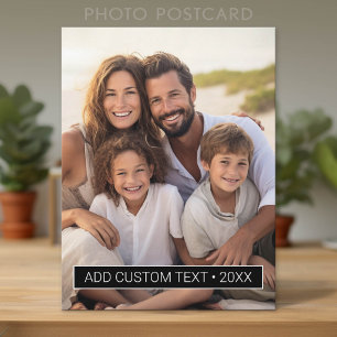 Vertical Photo with Black Colour Block for Text Postcard