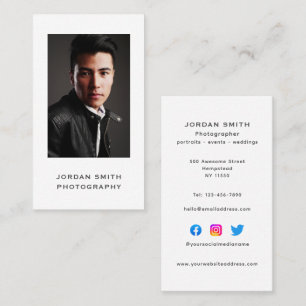 Vertical Photographer Social Media Headshot Photo Business Card