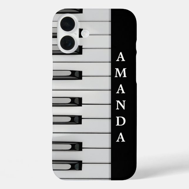 Vertical Piano Keys with Personalised Name Case-Mate iPhone Case (Back)
