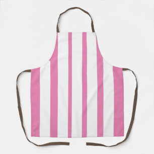 Vertical Pink And White Stripes  Apron