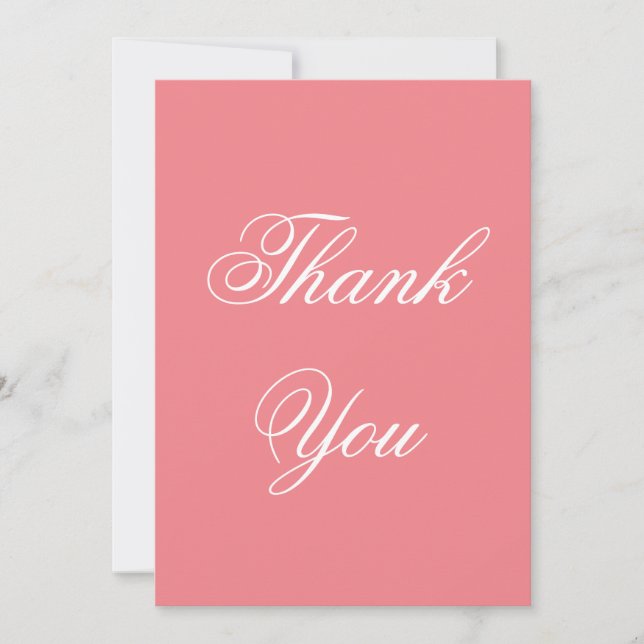 Vertical Pink Professional Modern Thank You Card (Front)