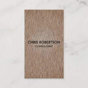Vertical Plain Beige Wood Effect Business Card