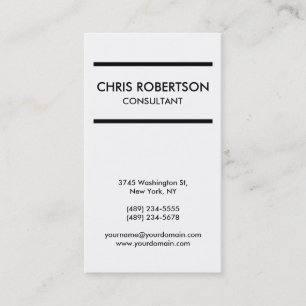 Vertical Plain Black & White Business Card