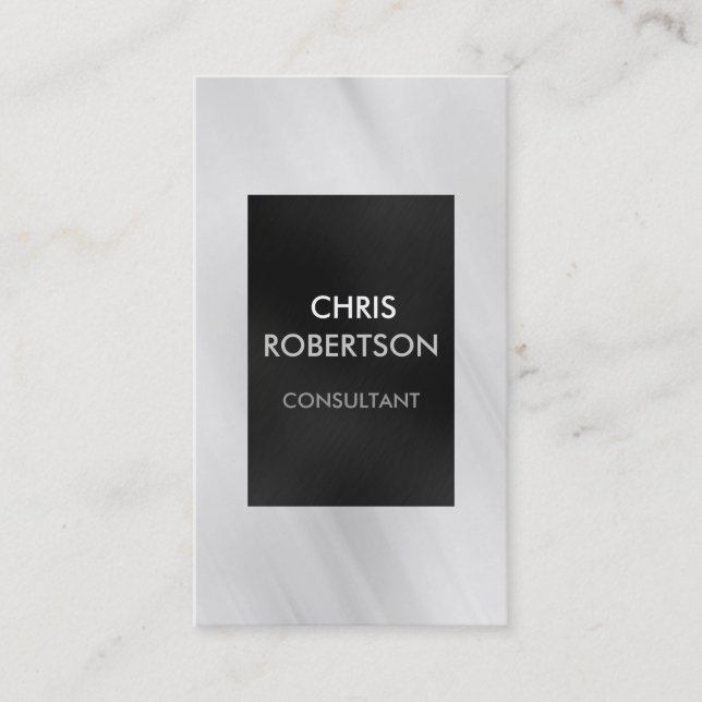Vertical Plain Grey Attractive Business Card (Front)