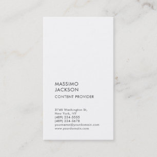 Vertical Plain Simple Black White Minimalist  Business Card