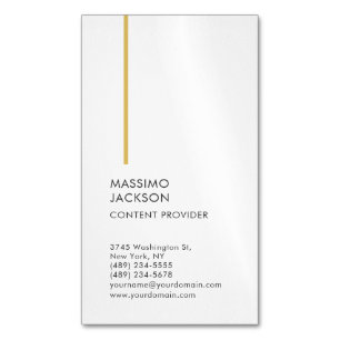 Vertical Plain Simple Black White Minimalist Magnetic Business Card