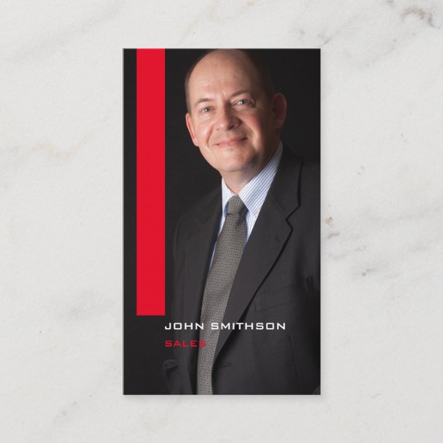 Vertical Portrait Sales Person Business Card (Front)