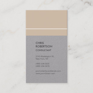 Vertical Premium Grey Minimalist Modern Business Card