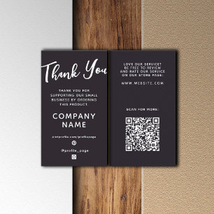 Vertical purple elegant Thank you  Business Card
