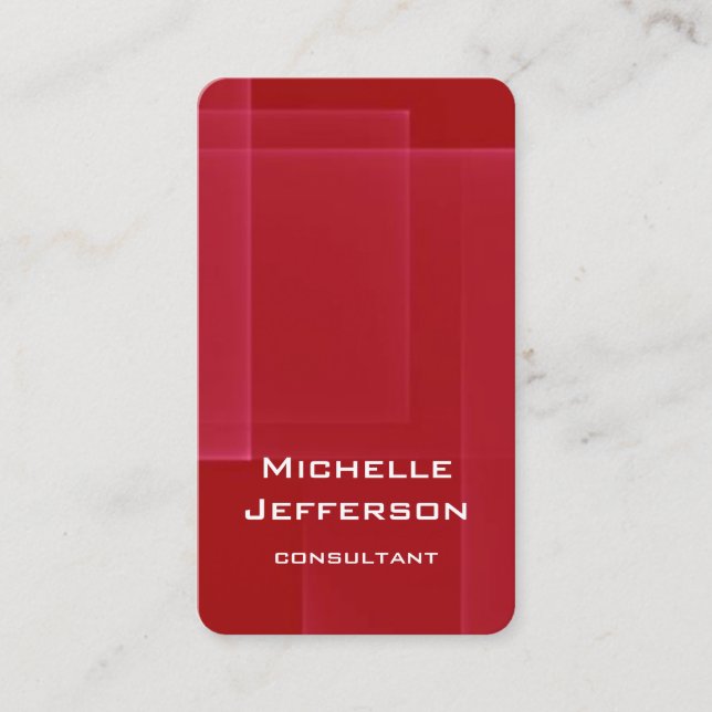 Vertical Red Abstract Modern Stylish Trendy Business Card (Front)