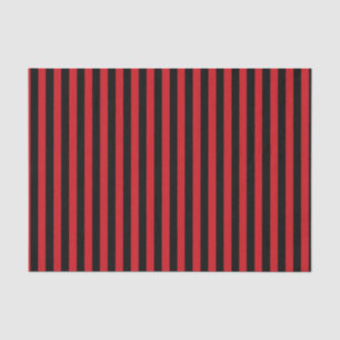 Vertical Red and Black Stripes Tissue Paper