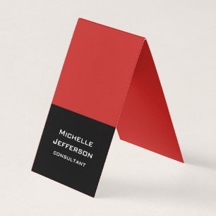 Vertical Red Black Abstract Modern Stylish Trendy Business Card