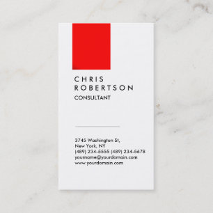 Vertical Red Black White Stripe Business Card