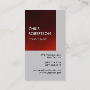 Vertical Red Grey Attractive Business Card
