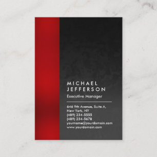 Vertical red grey pattern professional unique business card
