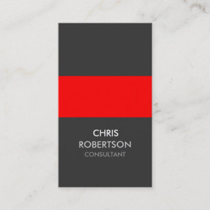 Vertical Red Stripe Grey Attractive Business Card