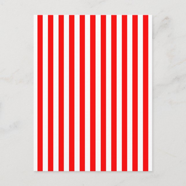 Vertical Red & White Stripes Postcard (Front)