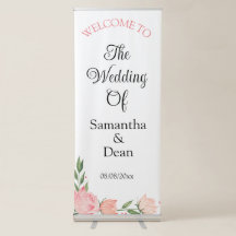 Vertical Retractable Banner wedding welcome sign