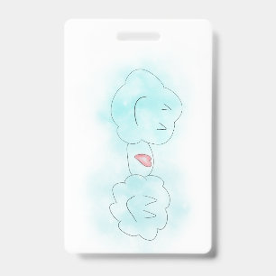 VERTICAL, RETRACTABLE - CLOUD LOVE ID BADGE