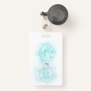 VERTICAL, RETRACTABLE - CLOUD LOVE ID BADGE