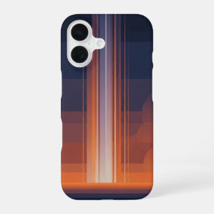 Vertical Retro Cosmic Beams iPhone 16 Case