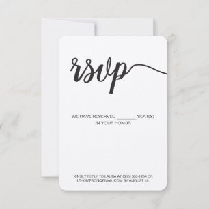 Vertical RSVP without mailing Reserved Seat Rustic
