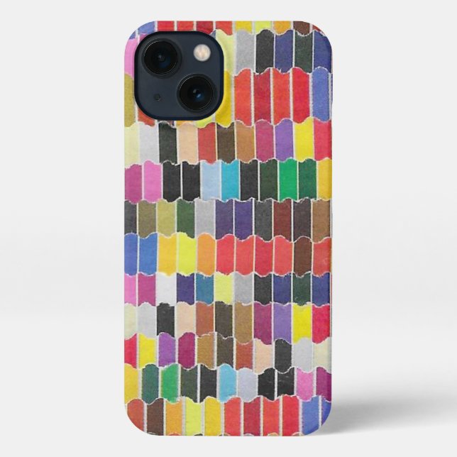 Vertical Scalloped Swatches Collage iPhone Case (Back)