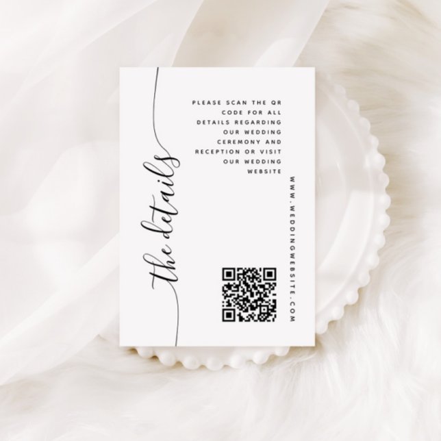 Vertical Script Wedding Details Enclosure Card (Creator Uploaded)