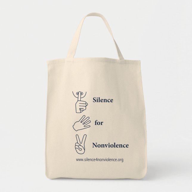 Vertical Silence for Nonviolence Bag (Front)