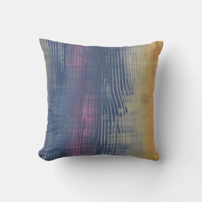 Vertical sketch gradient brush blue purple yellow cushion (Front)