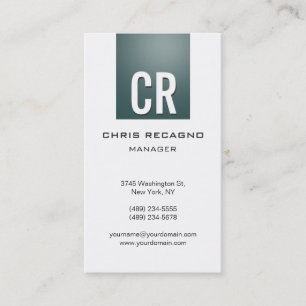 Vertical Slate Grey White Background Business Card