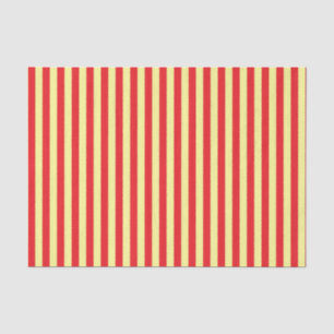 Vertical Soft Yellow and Red Stripes Tissue Paper