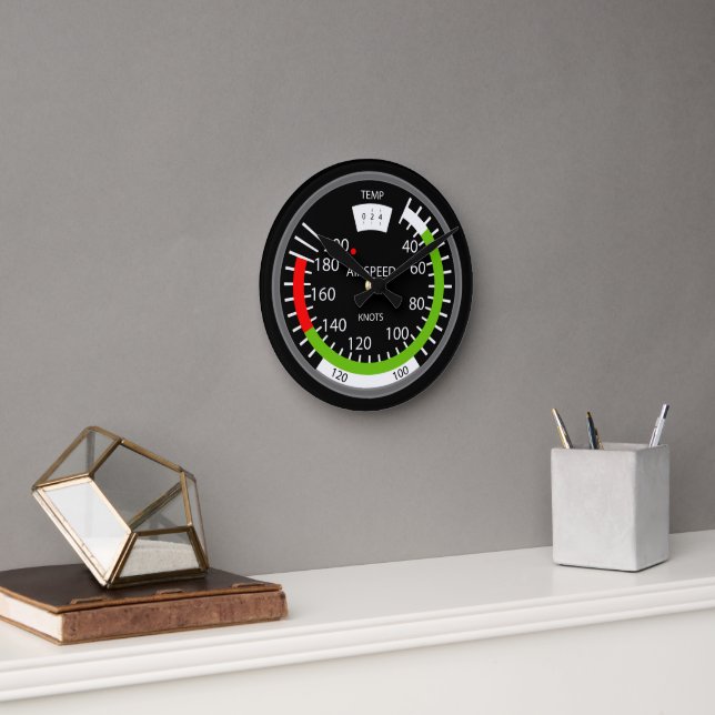 Vertical Speed Indicator Pilot Aviation Geek Round Clock (Office)
