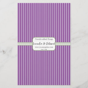 Vertical Stripe Lavendar Soap Wrap Paper Sheet