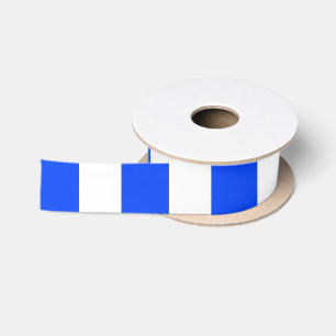 Vertical Stripe Sailor Blue & White Pattern Satin Ribbon