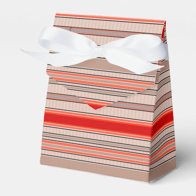 vertical striped textured pattern in orange and be favour box (Front Side)