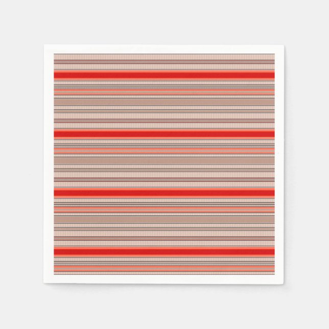 vertical striped textured pattern in orange and be napkin (Front)