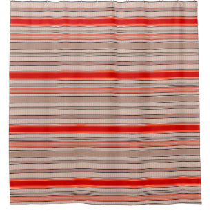 vertical striped textured pattern in orange and be shower curtain