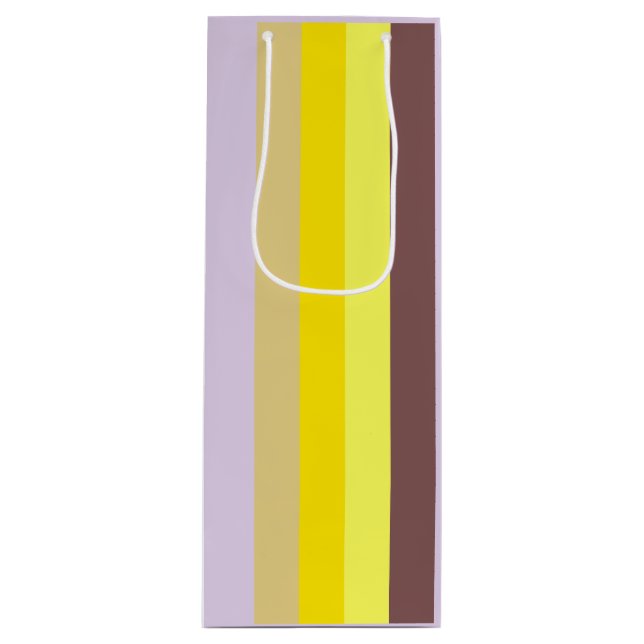 Vertical Striped Wine Gift Bag (Front)