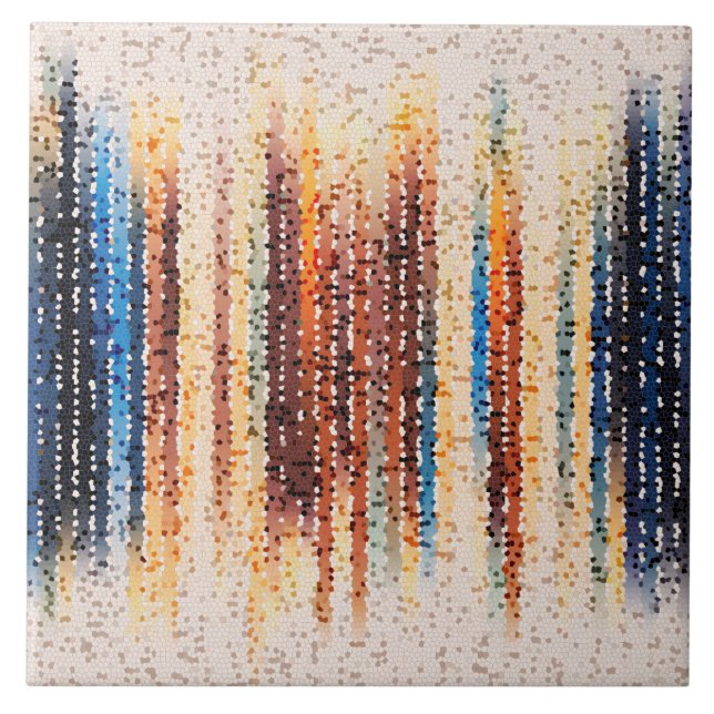 Vertical stripes, abstract, colourful, modern tile (Front)
