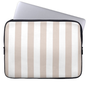 Vertical Stripes Beige And White Striped Laptop Sleeve