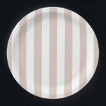 Vertical Stripes Beige And White Striped Paper Plate<br><div class="desc">Vertical Stripes – beige and white striped pattern.</div>