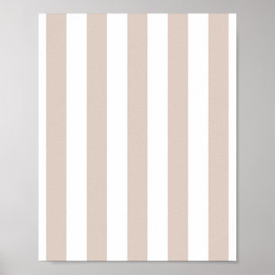 Vertical Stripes Beige And White Striped Poster