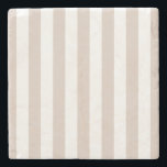 Vertical Stripes Beige And White Striped Stone Coaster<br><div class="desc">Vertical Stripes – beige and white striped pattern.</div>