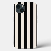 Vertical Stripes Black And Cream White Striped