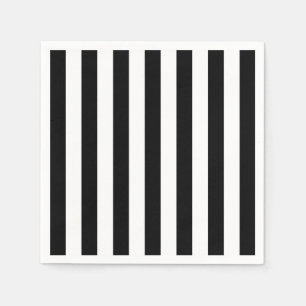 Vertical Stripes Black And White Striped Napkin