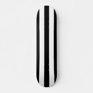 Vertical Stripes Black And White Striped Skateboard