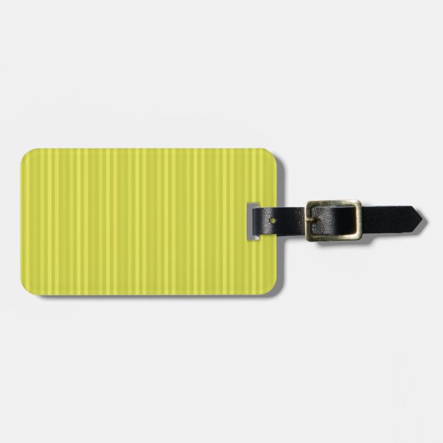 Vertical Stripes Chartreuse Yellow Green Luggage Tag (Front Horizontal)